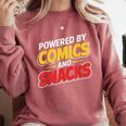 Powered By Comics And Snacks Comic Book Lover Comfort Colors Sweatshirt Orchid Powered By Comics And Snacks Comic Book Lover Comfort Colors Sweatshirt Orchid