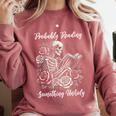 Probably Reading Something Unholy Book Lovers Comfort Colors Sweatshirt Orchid Probably Reading Something Unholy Book Lovers Comfort Colors Sweatshirt Orchid
