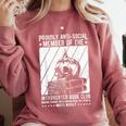 PROUDLY ANTI-SOCIAL MEMBER OF THE Introverted Book Club Comfort Colors Sweatshirt Orchid