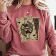 Queen Of Books Playing Card Aesthetic For Book Lovers Premium Tri-Blend Comfort Colors Sweatshirt Orchid