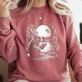 Rabbit Reading Book Full Moon Lake Scenery Comfort Colors Sweatshirt Orchid