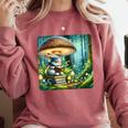 Rabbit Reading Book Under Large Mushroom Easter Bandana Comfort Colors Sweatshirt Orchid Rabbit Reading Book Under Large Mushroom Easter Bandana Comfort Colors Sweatshirt Orchid