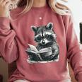 Raccoon With Book Cute Raccoons Reading Books Comfort Colors Sweatshirt Orchid Raccoon With Book Cute Raccoons Reading Books Comfort Colors Sweatshirt Orchid