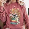 Raccoon Books Reading Flowers Comfort Colors Sweatshirt Orchid Raccoon Books Reading Flowers Comfort Colors Sweatshirt Orchid