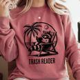 Raccoon Reading Books Summer Humor Trash Reader Comfort Colors Sweatshirt Orchid