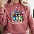 Racoons Trash Reader Book Lover Romantic Novels Premium Comfort Colors Sweatshirt Orchid