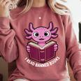 I Read Banned Books Axolotl Reading Comfort Colors Sweatshirt Orchid