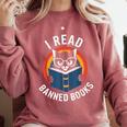 I Read Banned Books For Men Women Cat Banned Books Comfort Colors Sweatshirt Orchid I Read Banned Books For Men Women Cat Banned Books Comfort Colors Sweatshirt Orchid