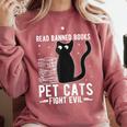 Read Banned Books Pet Cats Fight Evil Read Banned Books Comfort Colors Sweatshirt Orchid