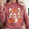 Read Boo KS Read More Bo KS Cute Ghost Reading Book Comfort Colors Sweatshirt Orchid