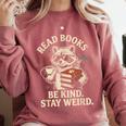 Read Books Be Kind Stay Weird Raccoon Coffee Lover Reading Comfort Colors Sweatshirt Orchid Read Books Be Kind Stay Weird Raccoon Coffee Lover Reading Comfort Colors Sweatshirt Orchid