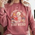 Read Books Be Kind Stay Weird Skeleton Reading Book Comfort Colors Sweatshirt Orchid Read Books Be Kind Stay Weird Skeleton Reading Book Comfort Colors Sweatshirt Orchid