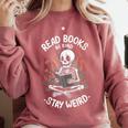 Read Books Be Kind Stay Weird Skeleton Reading Goth Flower Comfort Colors Sweatshirt Orchid Read Books Be Kind Stay Weird Skeleton Reading Goth Flower Comfort Colors Sweatshirt Orchid