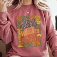 Read Books Lift Weights Fight Fascists Reading Lover Comfort Colors Sweatshirt Orchid
