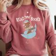Read More Books Pigeon Book Lover Comfort Colors Sweatshirt Orchid
