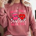 Read Your Heart Out Cute Reading Book Lover Comfort Colors Sweatshirt Orchid