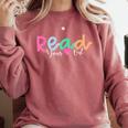 Read Your Heart Out Reading Librarian Book Across America Comfort Colors Sweatshirt Orchid