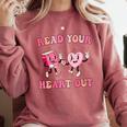 Read Your Heart Out Teacher Valentine Book Comfort Colors Sweatshirt Orchid Read Your Heart Out Teacher Valentine Book Comfort Colors Sweatshirt Orchid