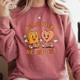 Read Your Heart Out Teacher Valentines Reading Book Love Comfort Colors Sweatshirt Orchid