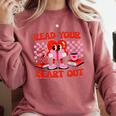 Read Your Heart Out Valentine Reading Book Kid Teacher Comfort Colors Sweatshirt Orchid Read Your Heart Out Valentine Reading Book Kid Teacher Comfort Colors Sweatshirt Orchid