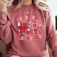 Read Your Heart Out Valentine Teacher Book Lover Comfort Colors Sweatshirt Orchid