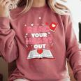 Read Your Heart Out Valentines Day Reading Book Kids Teacher Comfort Colors Sweatshirt Orchid Read Your Heart Out Valentines Day Reading Book Kids Teacher Comfort Colors Sweatshirt Orchid