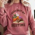 I Read Past My Bedtime Reading Dinosaur Book Lover Comfort Colors Sweatshirt Orchid