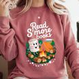 Read S'More Books Around Campfire National Book Week Comfort Colors Sweatshirt Orchid