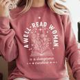 A Well Read Woman Book Lover Literary Quote Comfort Colors Sweatshirt Orchid