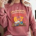 Reading 6 7 Six Seven Meme Slang Teacher Book Lover Comfort Colors Sweatshirt Orchid