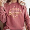 Reading 6–7 Teacher Librarian English Book Lover Quote Comfort Colors Sweatshirt Orchid