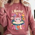 Reading Axolotl Book Lover Wildflowers Comfort Colors Sweatshirt Orchid Reading Axolotl Book Lover Wildflowers Comfort Colors Sweatshirt Orchid