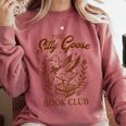 Reading Book Lover Bookish Librarian Silly Goose Book Club Comfort Colors Sweatshirt Orchid