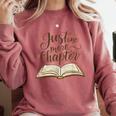 Reading Book Lover Club Librarian Just One More Chapter Comfort Colors Sweatshirt Orchid
