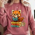 Reading Book Lover Red Panda Read Books Be Kind Stays Weird Comfort Colors Sweatshirt Orchid