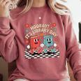Reading Book Lover School Librarian Hooray It's Library Day Comfort Colors Sweatshirt Orchid Reading Book Lover School Librarian Hooray It's Library Day Comfort Colors Sweatshirt Orchid