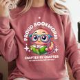 Reading Book Lovers Glasses Cartoon Worm Books Cute Bookworm Comfort Colors Sweatshirt Orchid