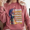 Reading Bookish Dragon Fantasy Comfort Colors Sweatshirt Orchid