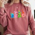 Reading Dinosaur T Rex Dino Book Lover Comfort Colors Sweatshirt Orchid Reading Dinosaur T Rex Dino Book Lover Comfort Colors Sweatshirt Orchid