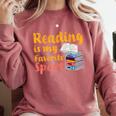Reading Is My Favorite Sport Book Lovers Comfort Colors Sweatshirt Orchid