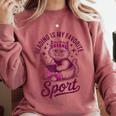 Reading Is My Favorite Sport Cat And Book Lover Women Comfort Colors Sweatshirt Orchid