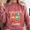 Reading Gnomes Cute Easily Distracted By Books And Gnomes Comfort Colors Sweatshirt Orchid