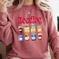 Reading Is My Jam Teacher Student Book Lovers Comfort Colors Sweatshirt Orchid