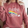 Reading Is The Key To Smart Book Lover Bookworm Reader Comfort Colors Sweatshirt Orchid