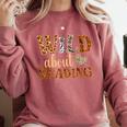 Reading Lover Wild About Reading Reading Books And Bookworm Comfort Colors Sweatshirt Orchid