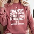 Reading Meme 6 To 7 Nights a Week Book Appreciation Comfort Colors Sweatshirt Orchid Reading Meme 6 To 7 Nights a Week Book Appreciation Comfort Colors Sweatshirt Orchid