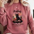 Reading Because Murder Is Wrong Books And Cats Book Lovers Comfort Colors Sweatshirt Orchid