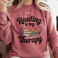 Reading Is My Therapy Book Lover Bookworm Comfort Colors Sweatshirt Orchid Reading Is My Therapy Book Lover Bookworm Comfort Colors Sweatshirt Orchid