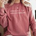 Reading Is Resistance Banned Books Comfort Colors Sweatshirt Orchid
