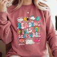 Reading Is Self-Care Book Lover Teacher Student Men Women Comfort Colors Sweatshirt Orchid